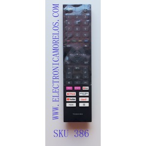 CONTROL REMOTO ORIGINAL PARA SMART TV TOSHIBA ((NUEVO)) / NUMERO DE PARTE CT-95030 / RSAG8.074.6076 / ZDA4220719
